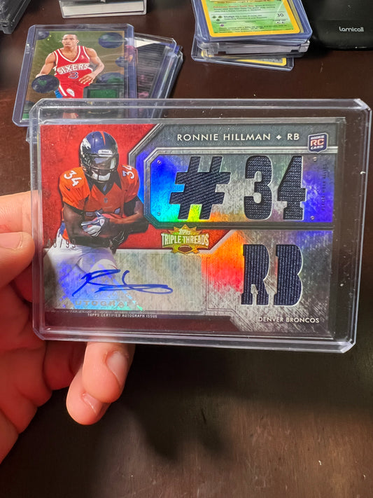 2014 Topps Triple Threads Ronnie Hillman Jersey Auto