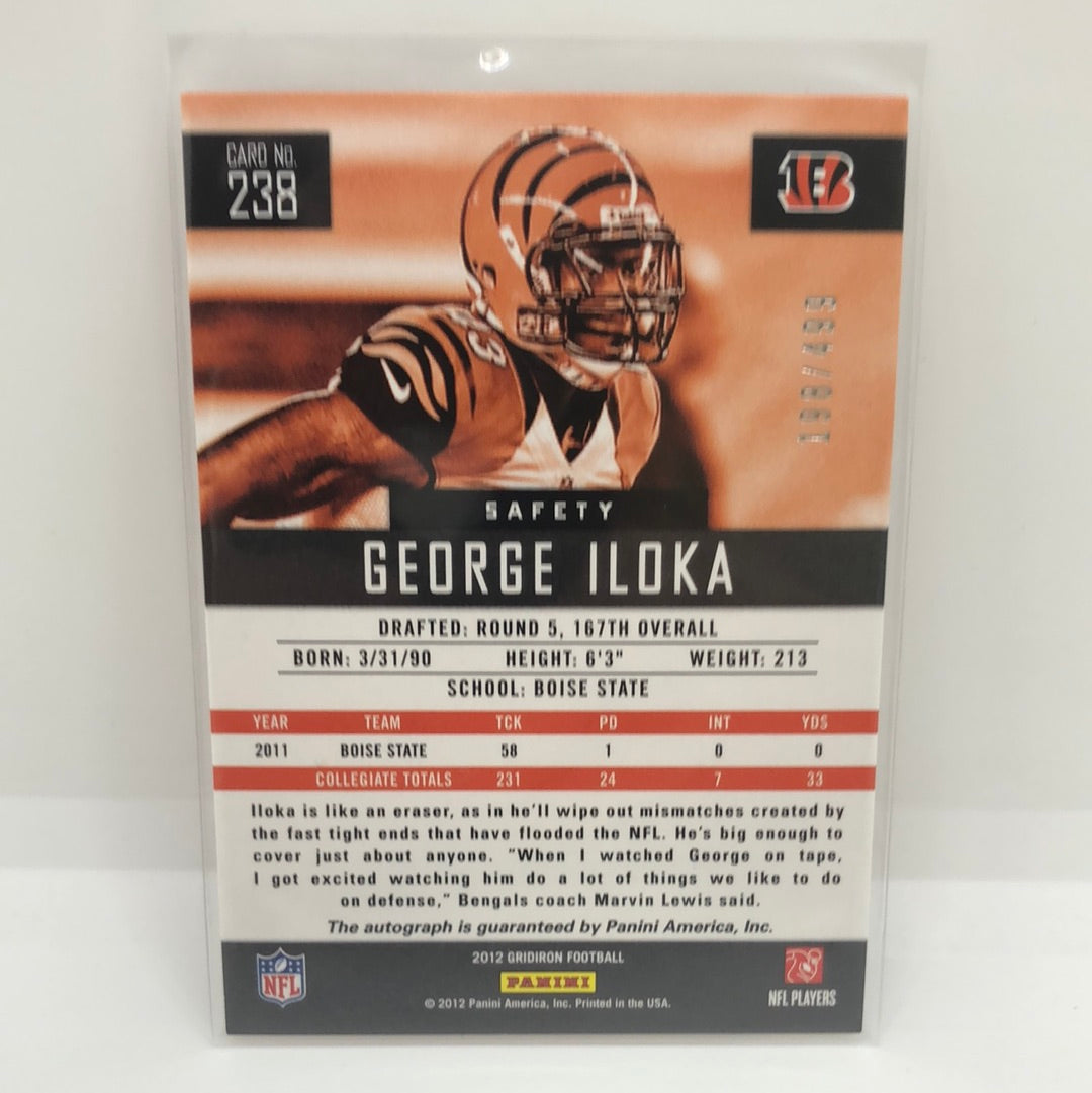 George Iloka 2012 Gridiron Rc Auto /499