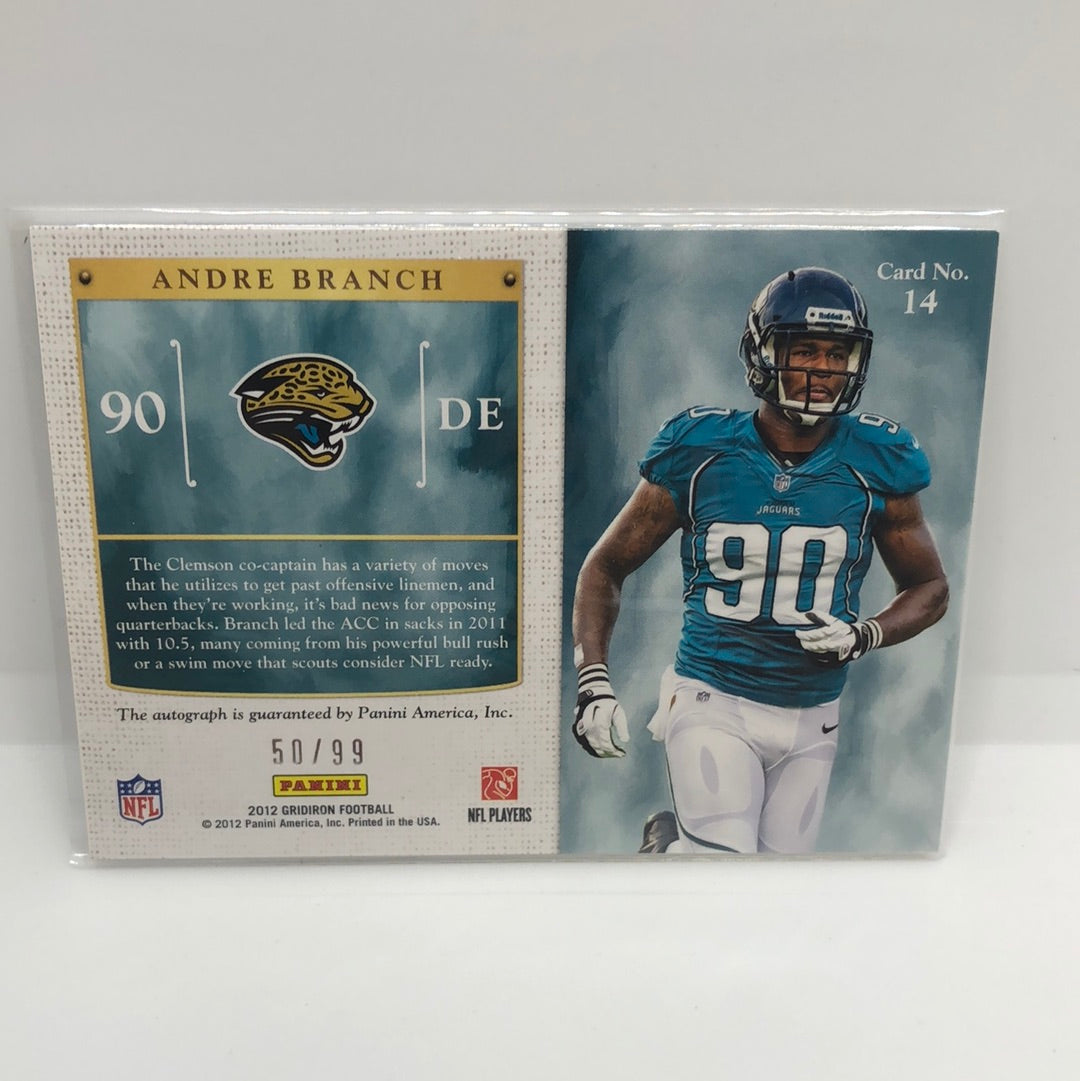 Andre Branch 2012 Gridiron Kings Rc Auto /99