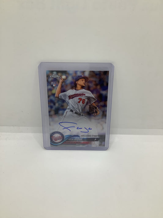 2018 Topps Felix Jorge RC Chrome Auto