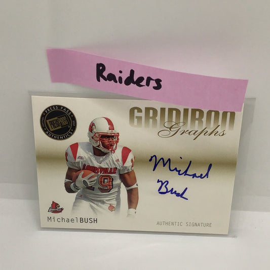 Michael Bush Press Pass Rookie Auto