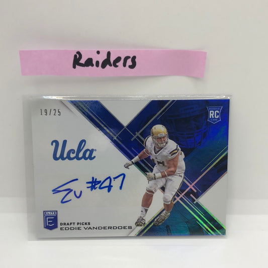 Eddie Vanderdoes 2017 Elite Draft Blue Auto /25