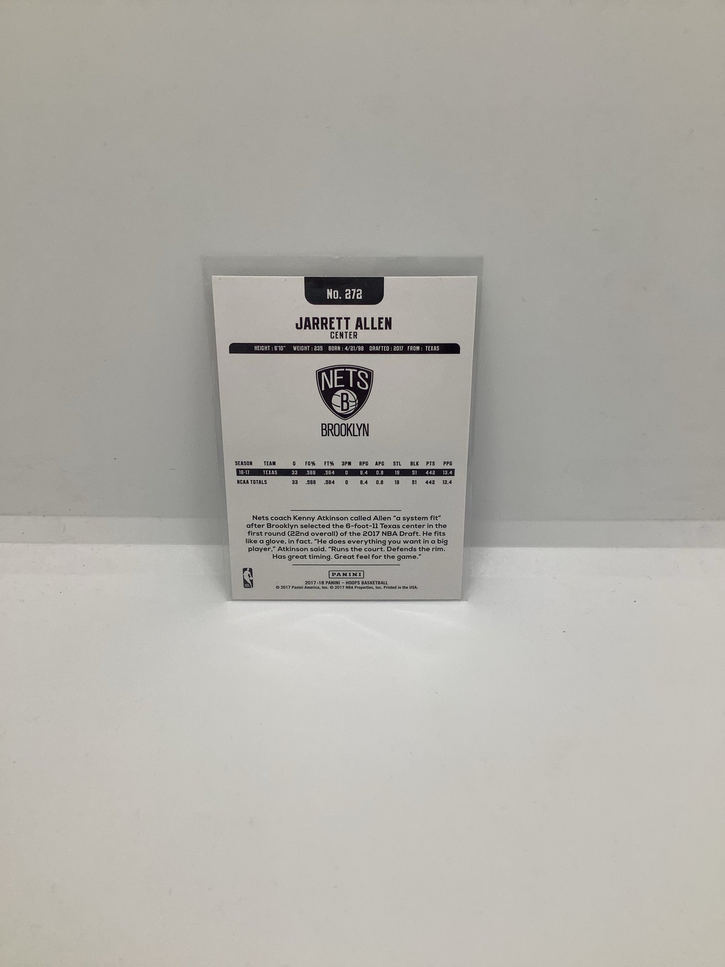 2017-18 Hoops Jarrett Allen RC