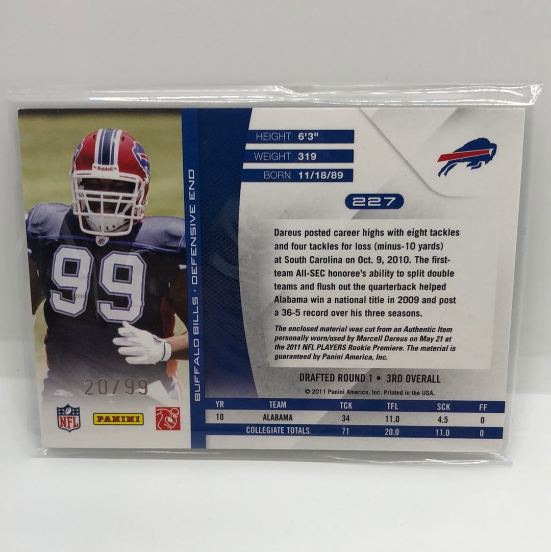 Marcell Dareus 2011 Absolute RPM Jsy /99