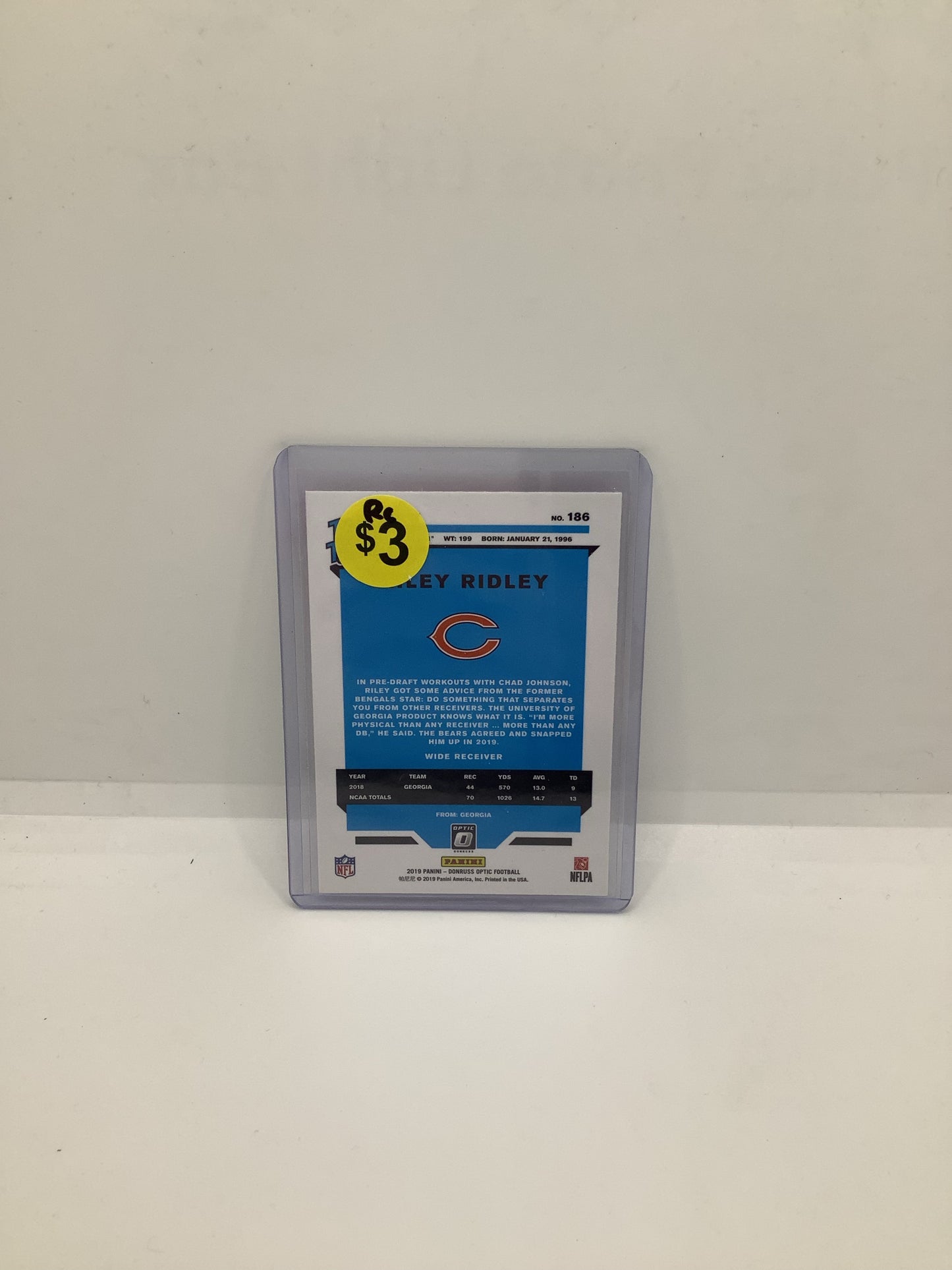 2019 Donruss Optic Riley Ridley RC Holo Pink
