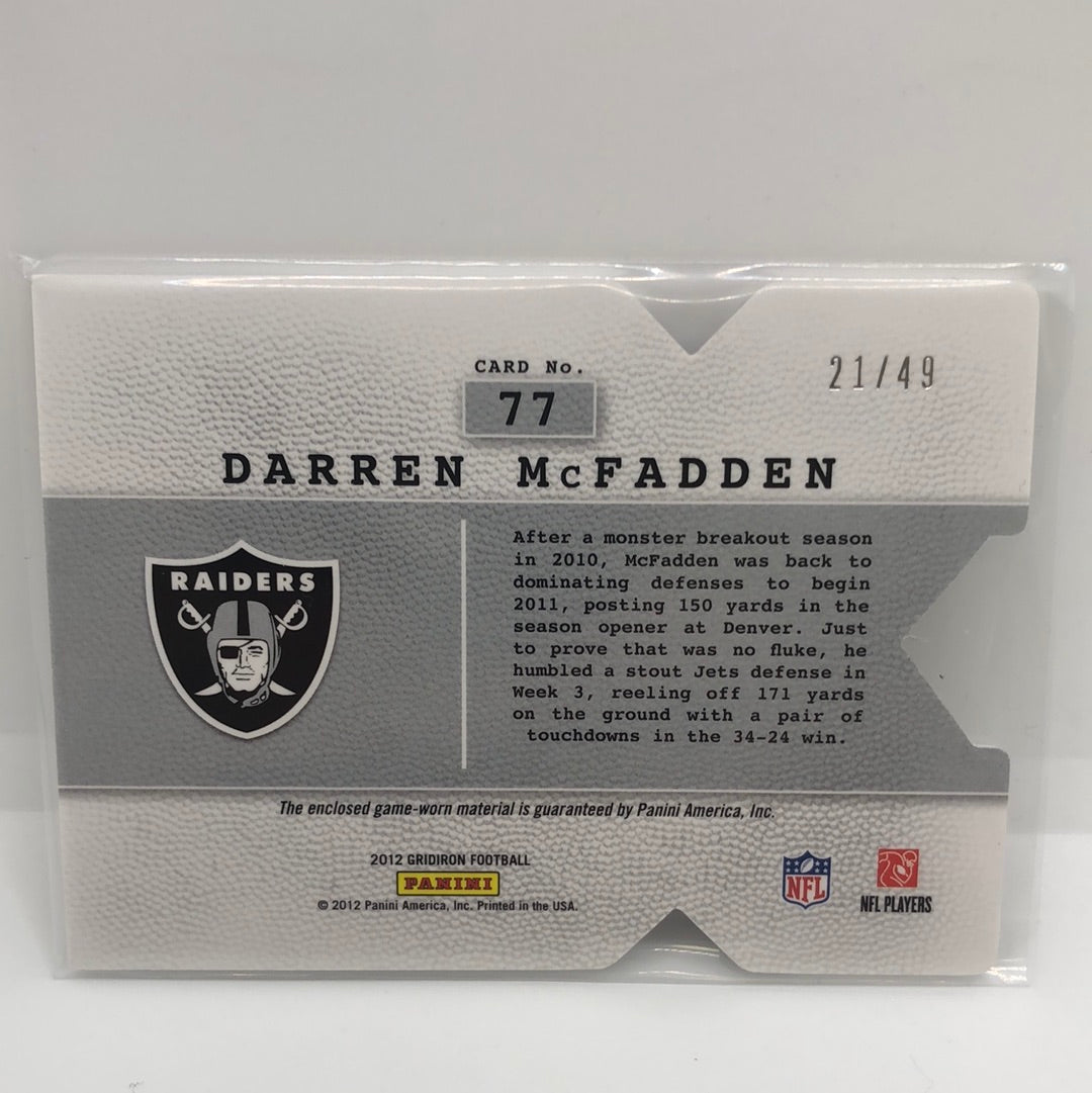 Darren McFadden 2012 Gridiron Die Cut Jsy /49