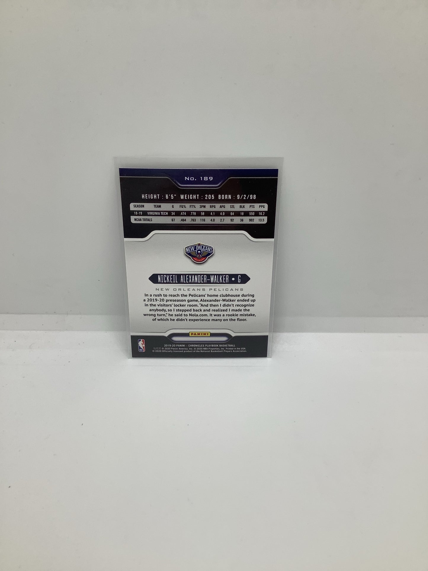 2019-20 Chronicles Playbook Nickeil Alexander-Walker RC