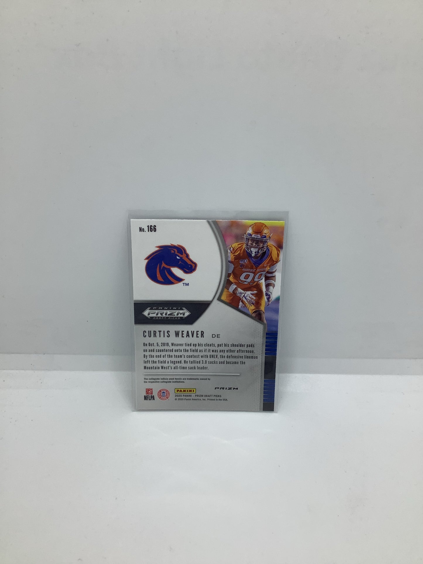 2020; Prizm Draft Picks Curtis Weaver RC Blue Holo