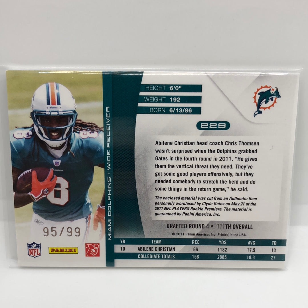 Clyde Gates 2011 Absolute RPM Jsy /99