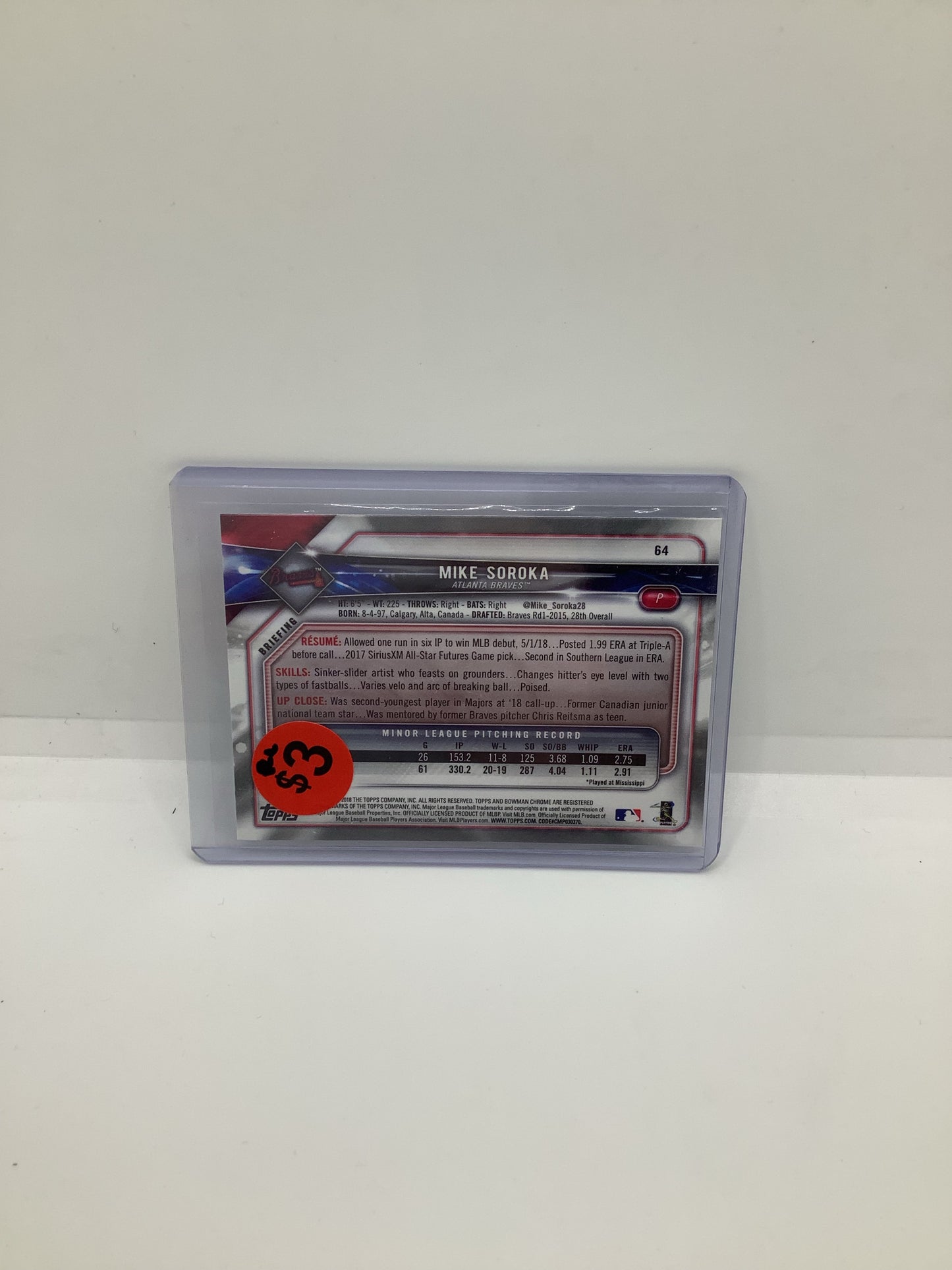 2018 Topps Mike Soroka RC