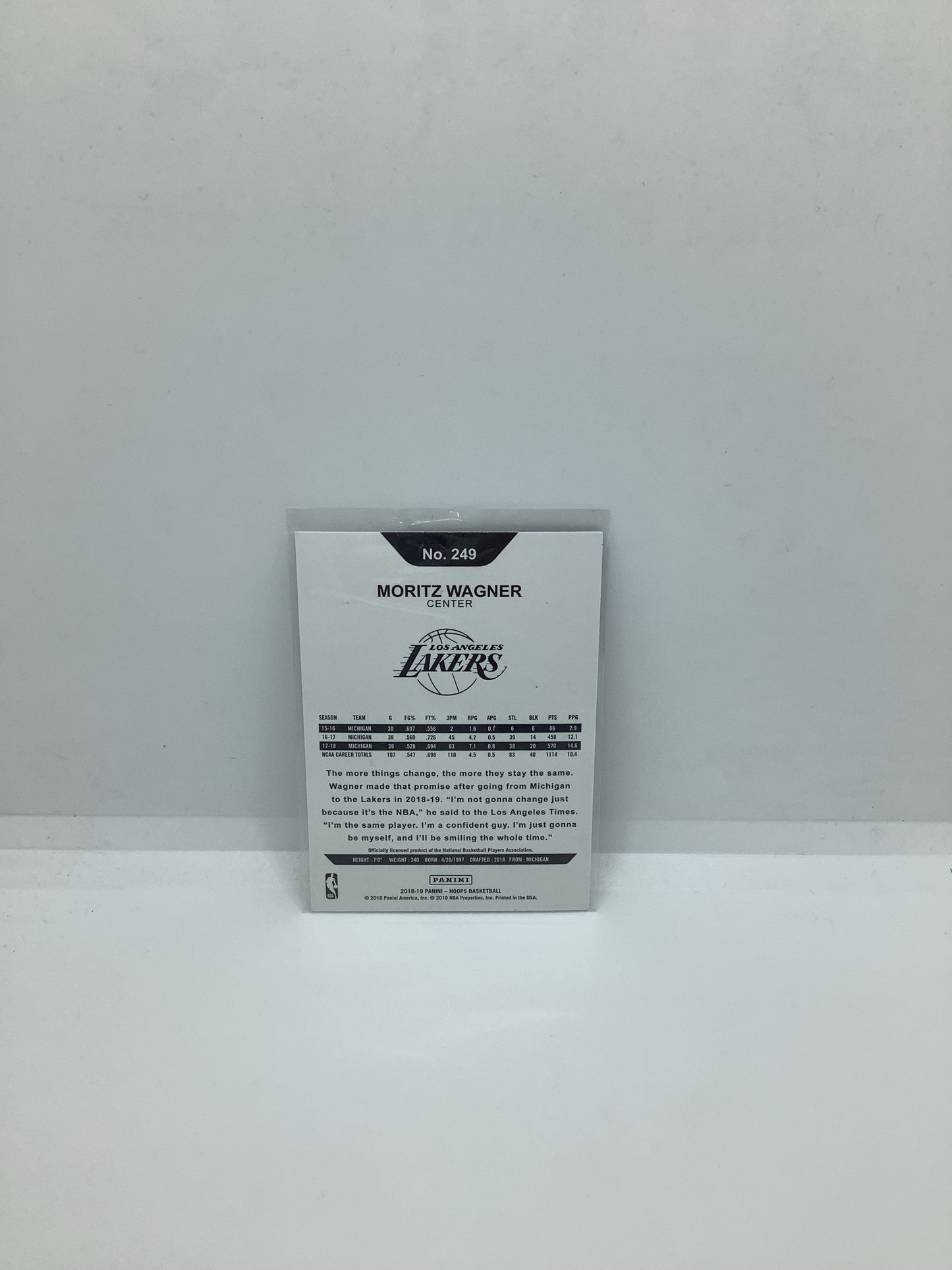 2018-19 Hoops Moritz Wagner RC Yellow Purple