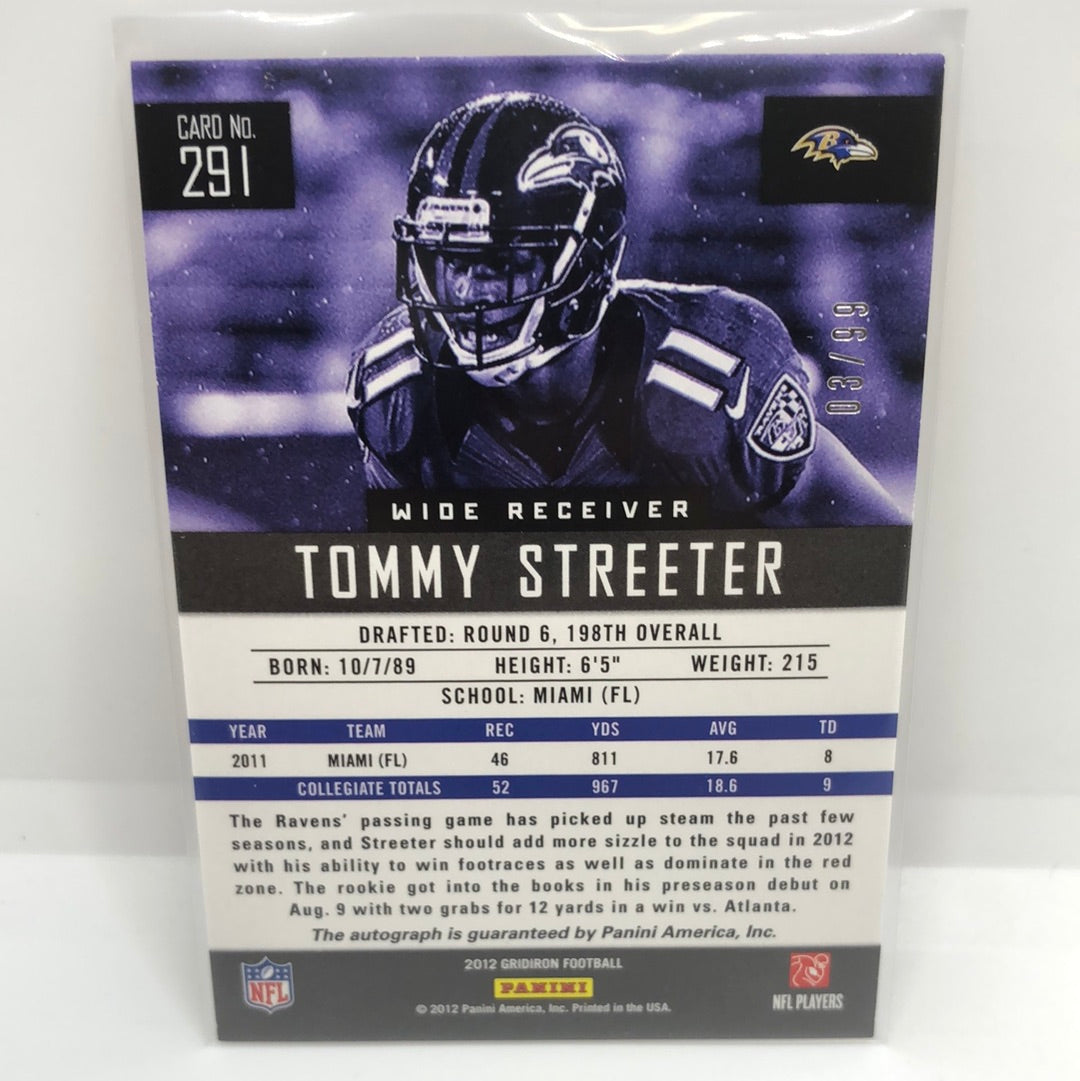 Tommy Streeter 2012 Gridiron Rc Auto /99