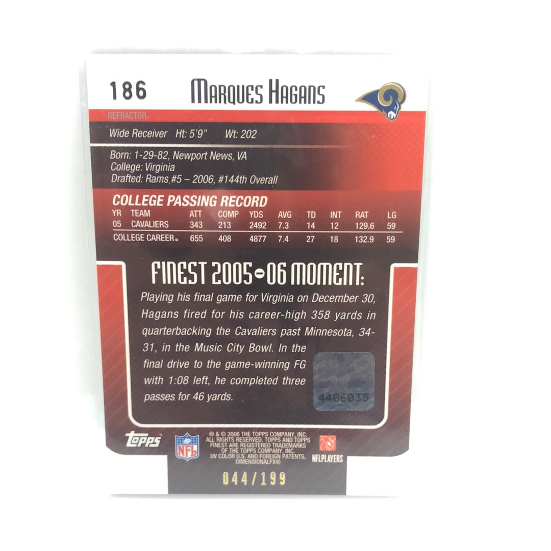 Marques Hagans 2006 Finest Green Auto /199