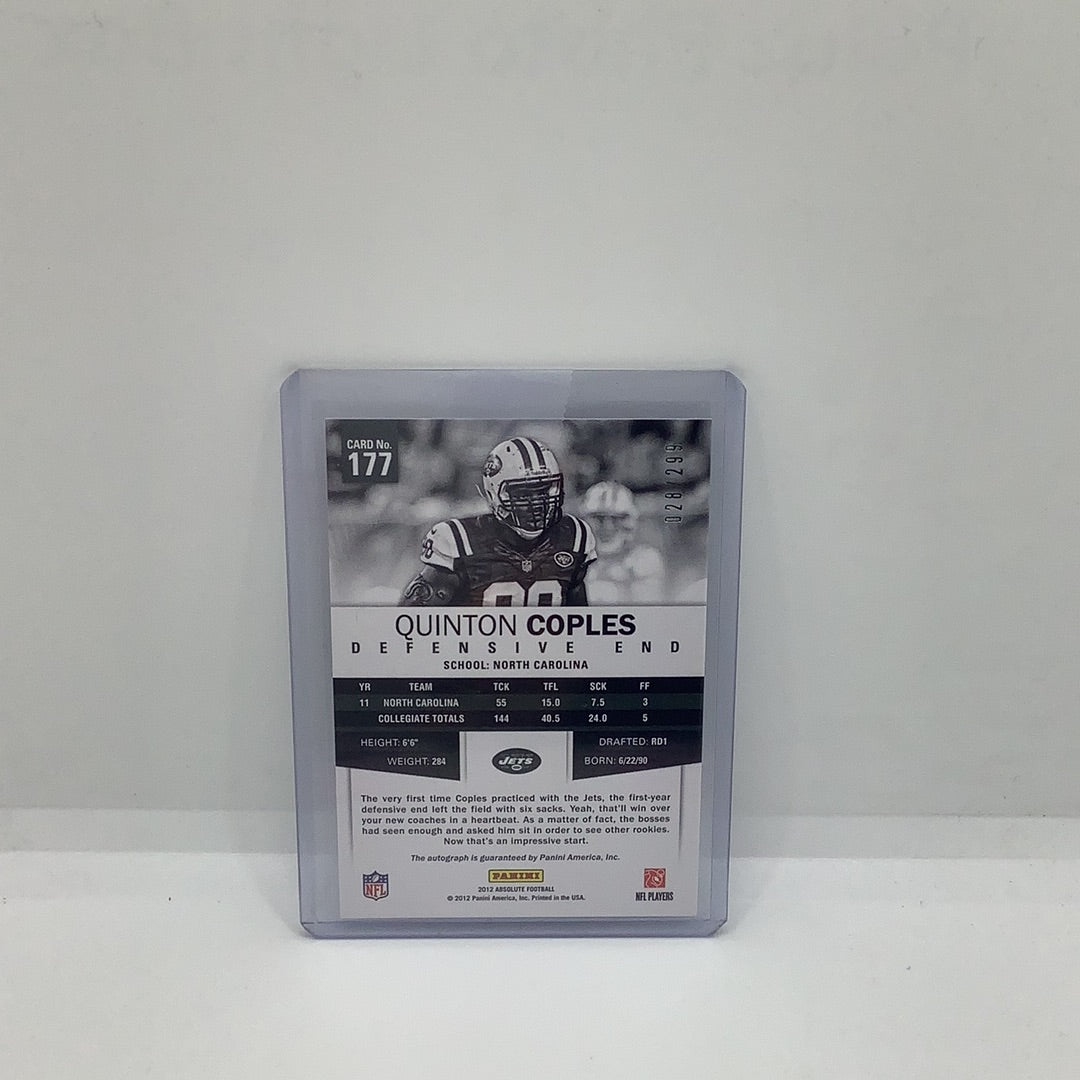 2013 Panini Absolute Auto Quinton Coples