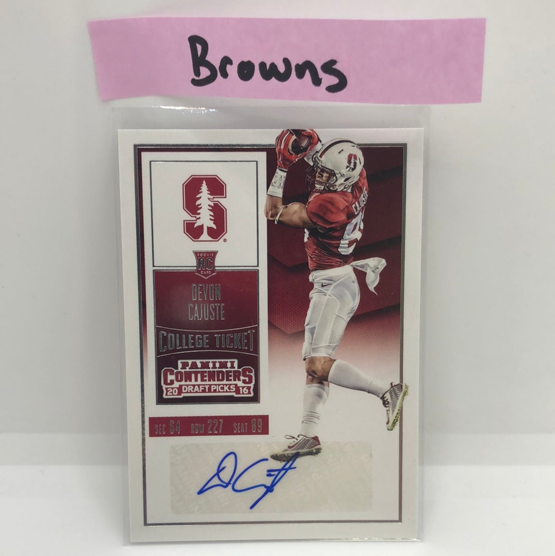 Devon Cajuste 2016 Contenders Draft Auto
