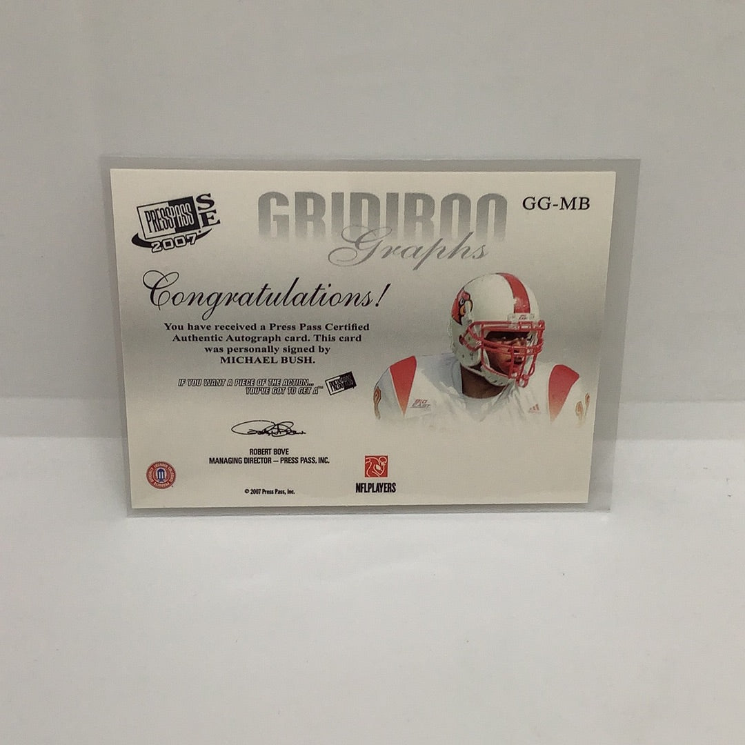 Michael Bush Press Pass Rookie Auto
