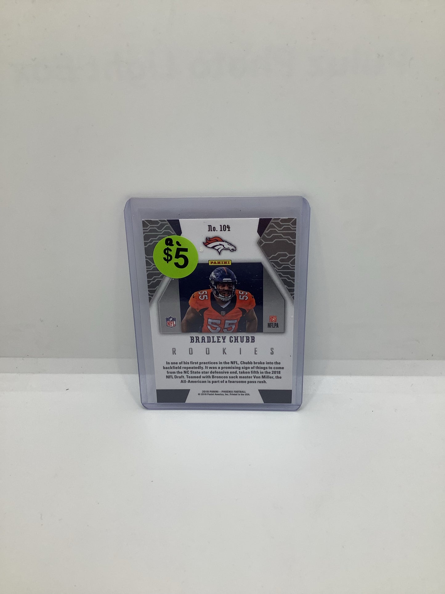 2018 Phoenix Football Bradley Chubb RC Holo
