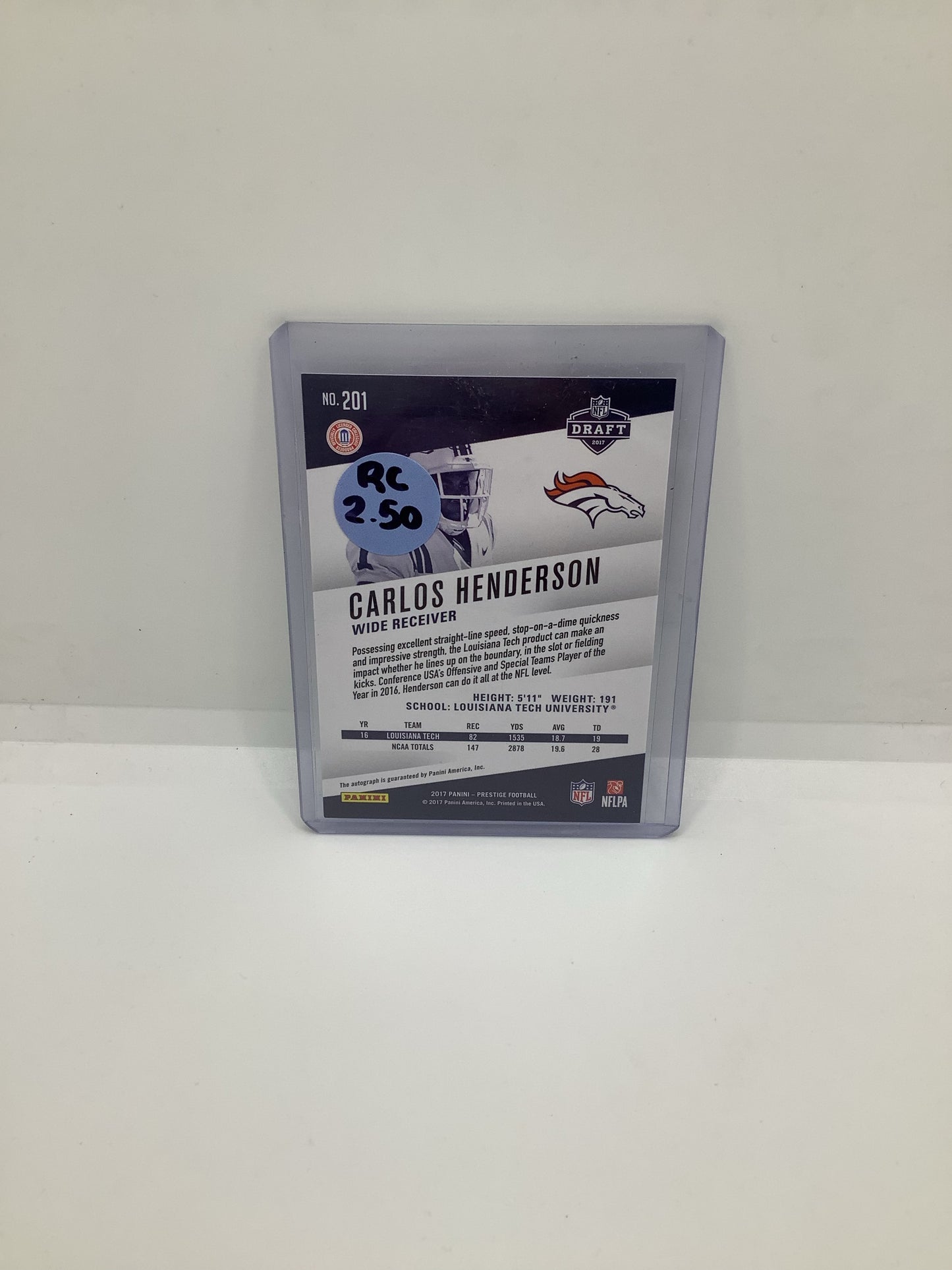 2017 Prestige Carlos Henderson RC Auto