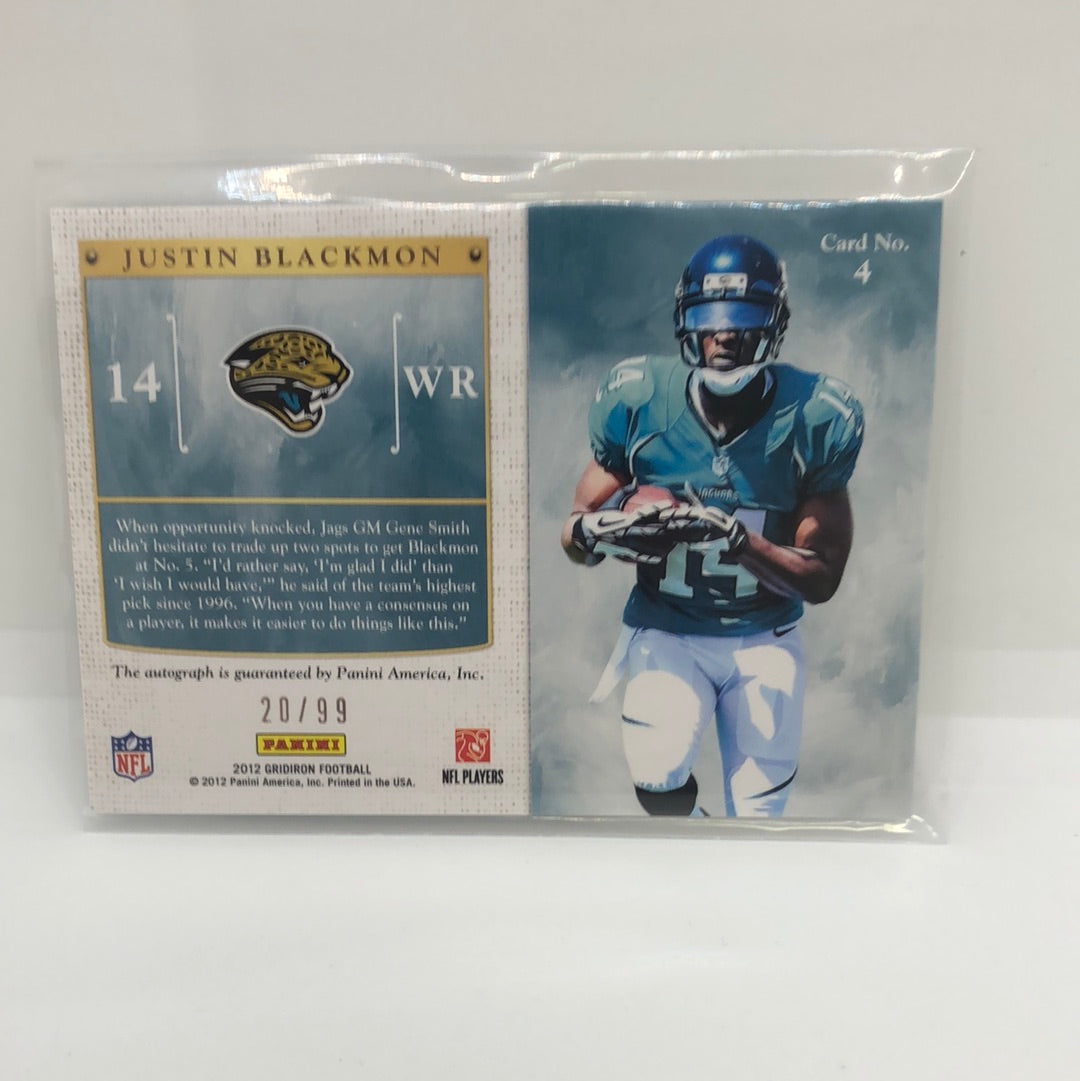Justin Blackmon 2012 Gridiron Kings Rc Auto /99