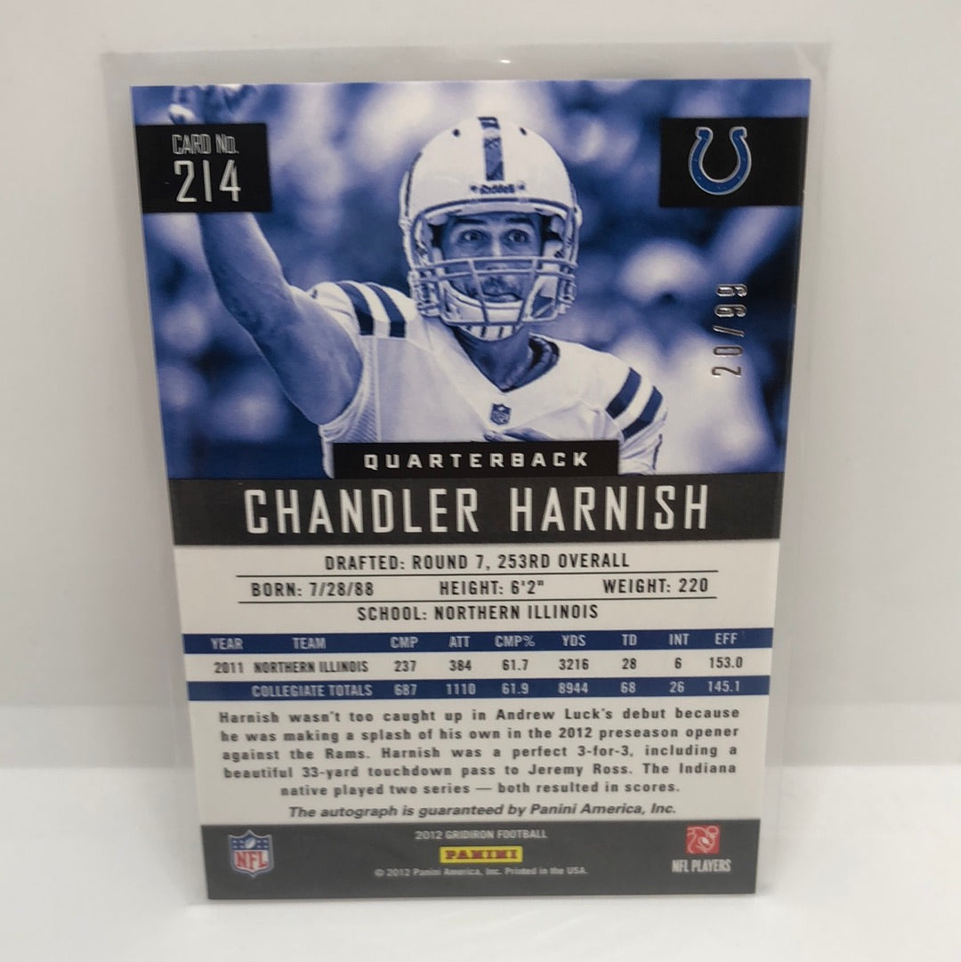 Chandler Harnish 2012 Gridiron Rc Auto /99