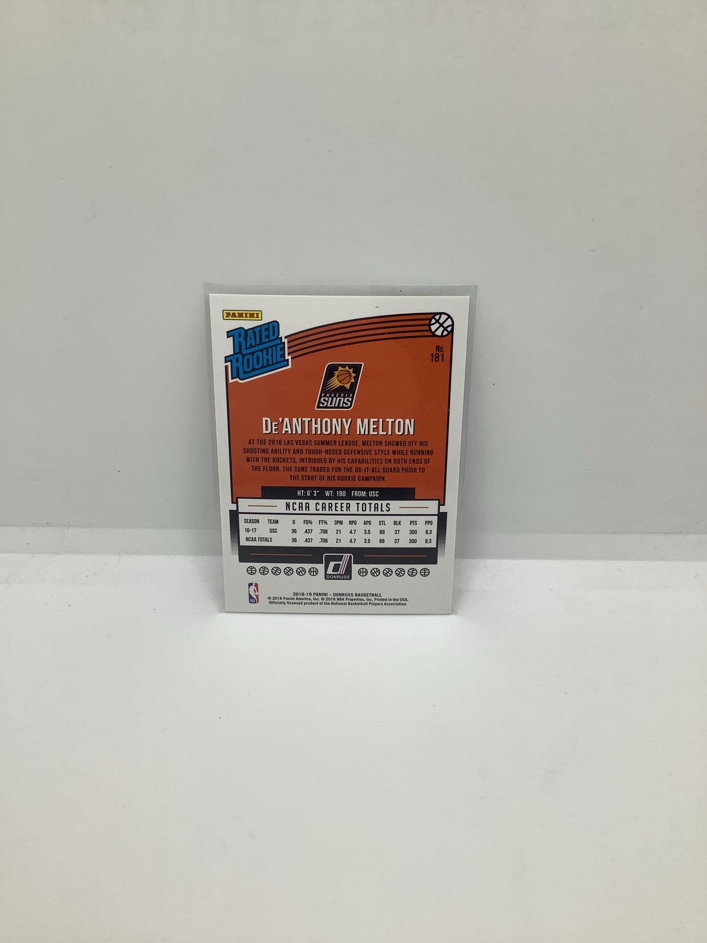 2018-19 Donruss De’Anthony Melton RC Orange/Green
